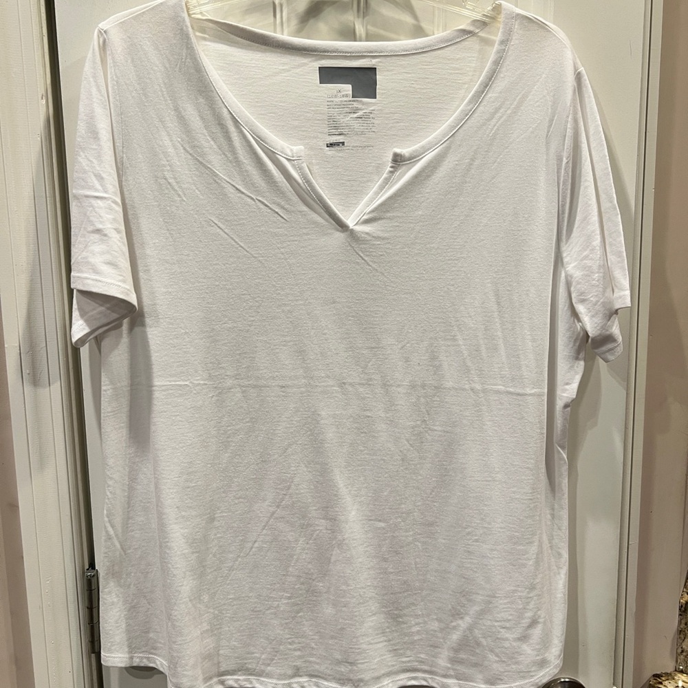 Source Unknown White Relaxed Short Sleeve Tee Shirt Top Sz 1x 16w-18w